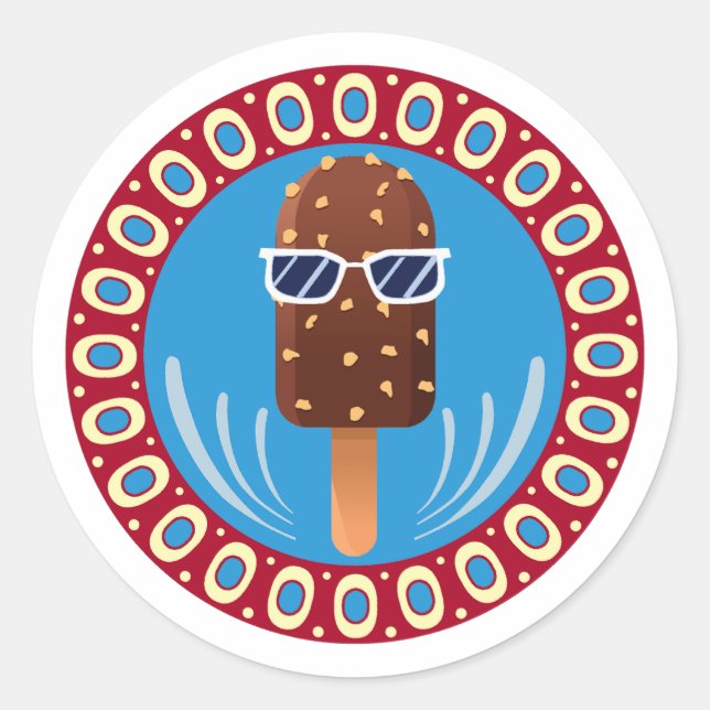 Pegatina Redonda summer cool (Anverso)