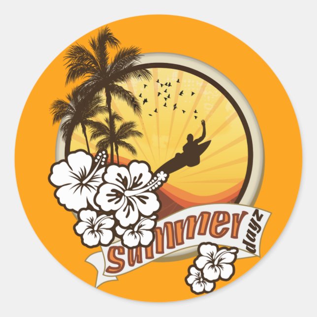Pegatina Redonda Summer Dayz (Anverso)