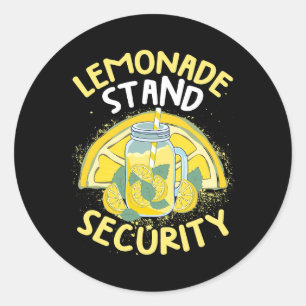 Pegatina Redonda Summer Fun Lemonade Stand Seguridad Jefe Lemonade