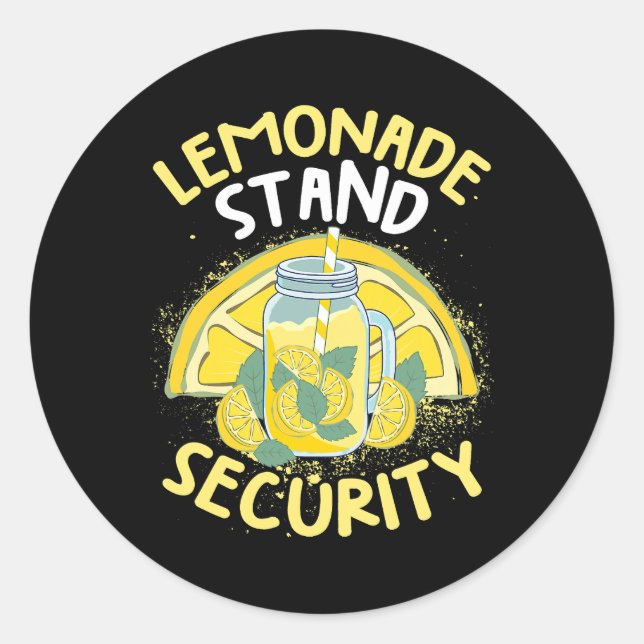 Pegatina Redonda Summer Fun Lemonade Stand Seguridad Jefe Lemonade  (Anverso)