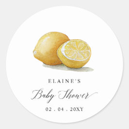 Pegatina Redonda Summer Lemon Lime Citrus Baby Shower