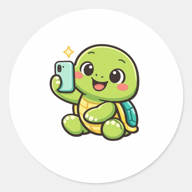 Pegatina Redonda Summer Selfie (Anverso)