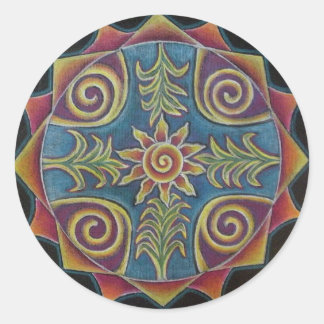 Pegatina Redonda Summer Sun Mandala
