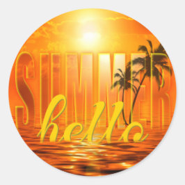 Pegatina Redonda Summer Sun Travel