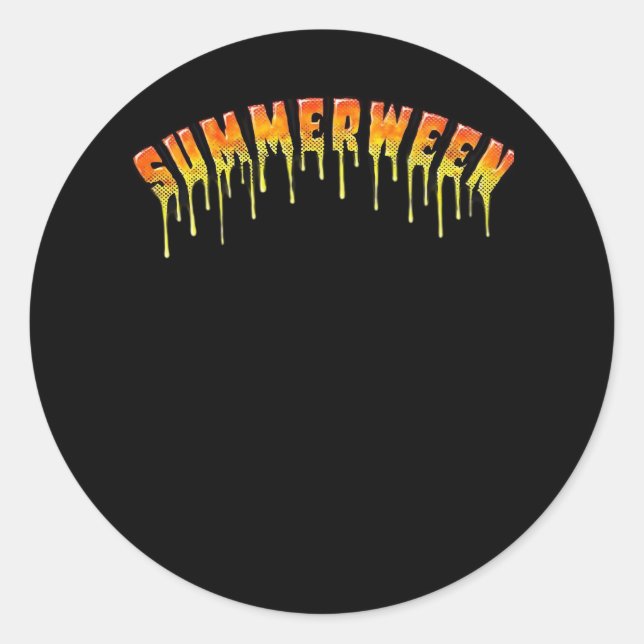Pegatina Redonda Summerween Classic (Anverso)
