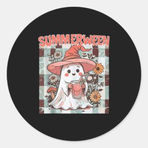 Pegatina Redonda Summerween Funny Halloween Fall Trending Design Ta