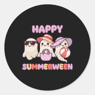 Pegatina Redonda Summerween Summer Halloween Ghost