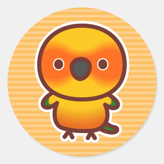 Pegatina Redonda Sun Conure (Anverso)