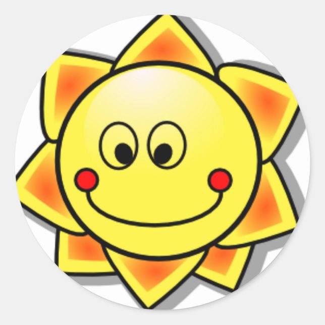 Pegatina Redonda Sun Happy Sun (Anverso)