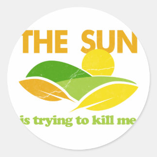 Pegatina Redonda Sun Intentando Matarme