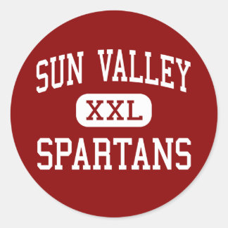 Pegatina Redonda Sun Valley - Spartans - High - Monroe