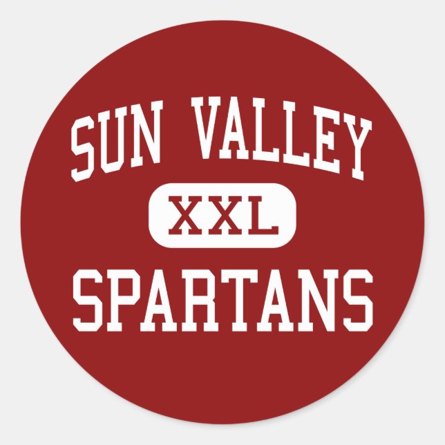 Pegatina Redonda Sun Valley - Spartans - High - Monroe (Anverso)