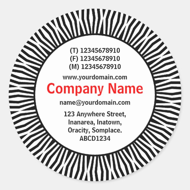 Pegatina Redonda SunBurst 01 Business (Anverso)