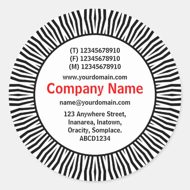 Pegatina Redonda SunBurst 02 Business (Anverso)