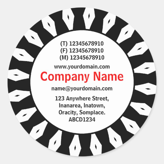 Pegatina Redonda SunBurst 04 Business (Anverso)