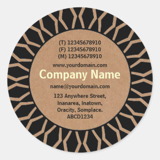 Pegatina Redonda SunBurst 07 Business - Cardboard Look
