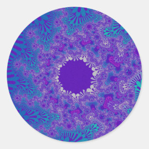 Pegatina Redonda Sunburst de pureza azul