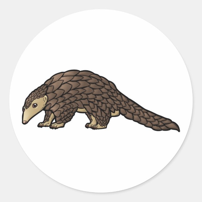 Pegatina Redonda Sunda Pangolin (Anverso)