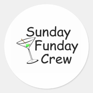 Pegatina Redonda Sunday Funday Crew Martini