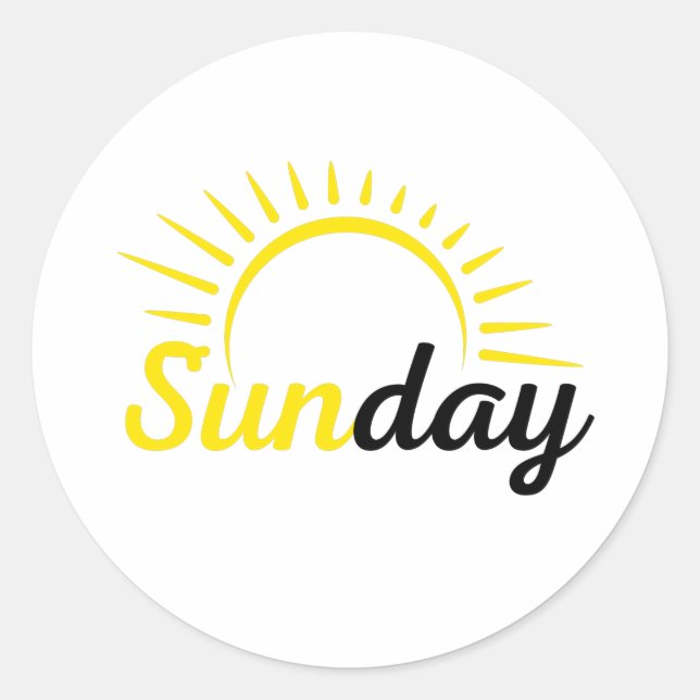 Pegatina Redonda Sunday Sticker (Anverso)