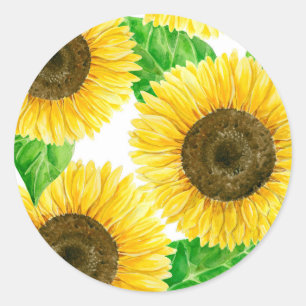Pegatina Redonda Sunflower