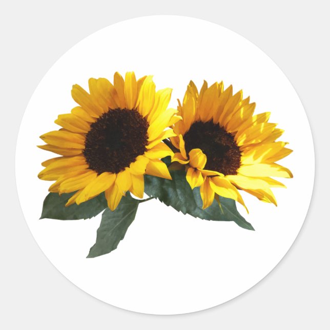 Pegatina Redonda Sunflower (Anverso)