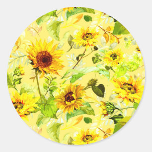 Pegatina Redonda Sunflower 2 acuático
