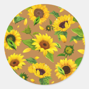 Pegatina Redonda Sunflower 5