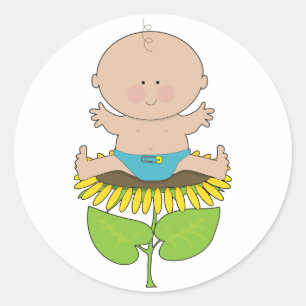 Pegatina Redonda Sunflower Baby Boy
