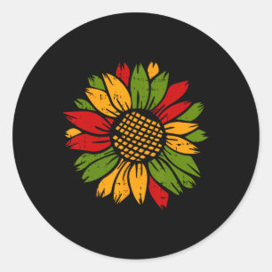 Pegatina Redonda Sunflower Black History Month Colours Hombres Flo