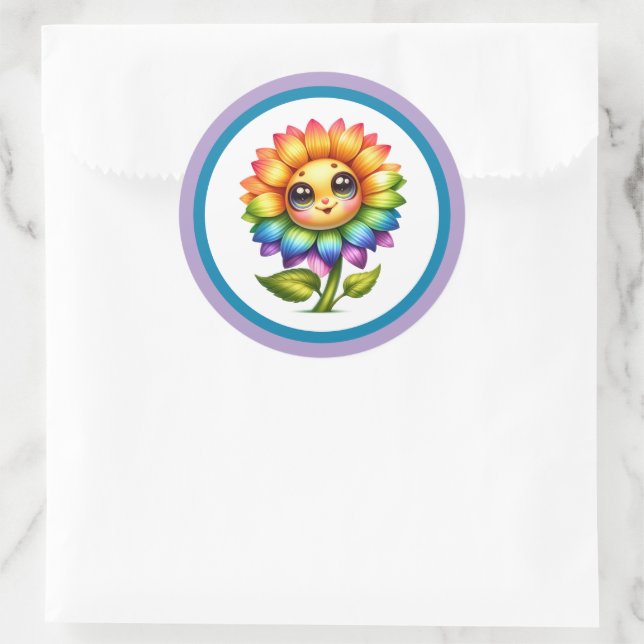 Pegatina Redonda Sunflower Cutie Stickers (Bolso)
