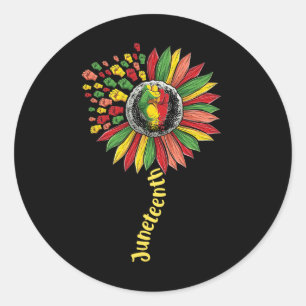Pegatina Redonda Sunflower Fist Junetédecimo Historia Negra África