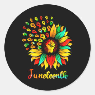 Pegatina Redonda Sunflower Fist Junetédecimo Historia Negra África