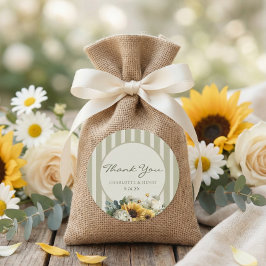 Pegatina Redonda Sunflower Wedding