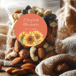 Pegatina Redonda Sunflower Wedding Sticker