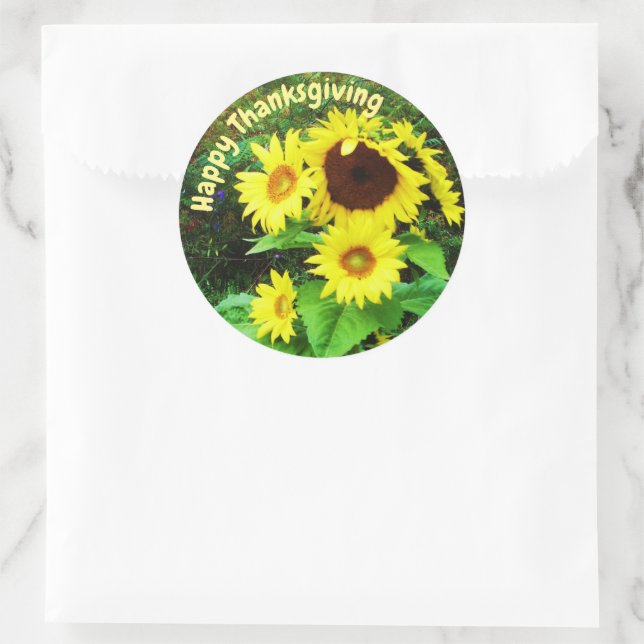PEGATINA REDONDA SUNFLOWERS (Bolso)