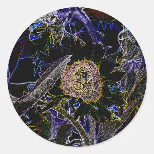 PEGATINA REDONDA SUNFLOWERS