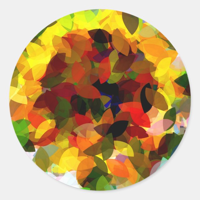 PEGATINA REDONDA SUNFLOWERS (Anverso)