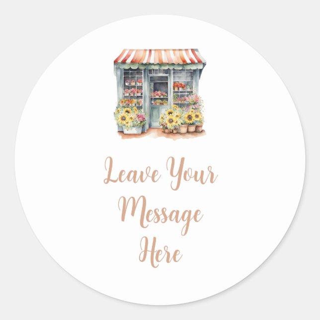 Pegatina Redonda Sunflowers Market Bridal Shower Your Message (Anverso)