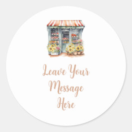 Pegatina Redonda Sunflowers Market Bridal Shower Your Message