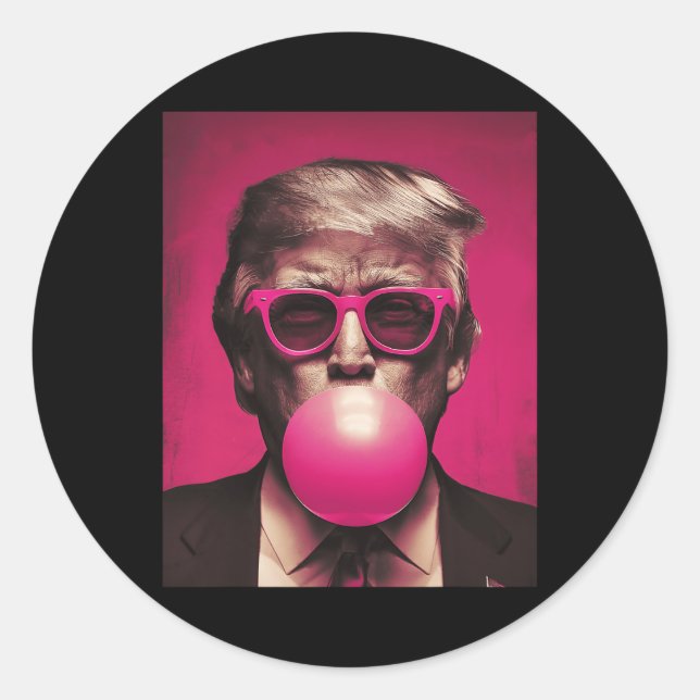 Pegatina Redonda Sungles Trump Bubble Gum (Anverso)