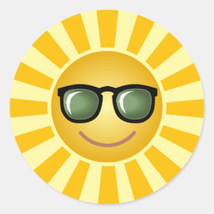 Pegatina Redonda Sunny con sombras