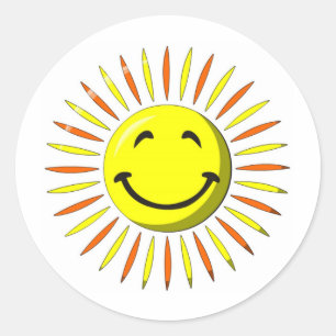 Pegatina Redonda Sunny Face