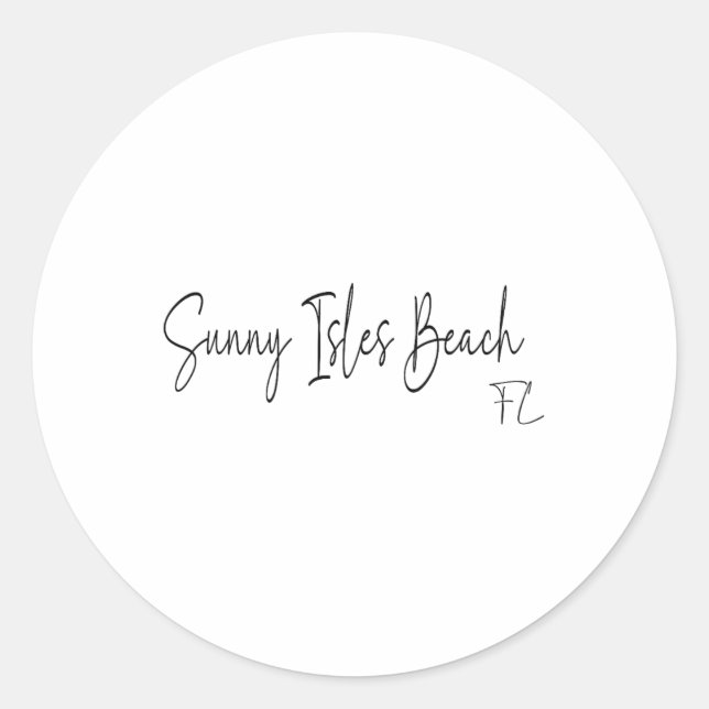 Pegatina Redonda Sunny Isles Beach Florida Ca Retro  (Anverso)
