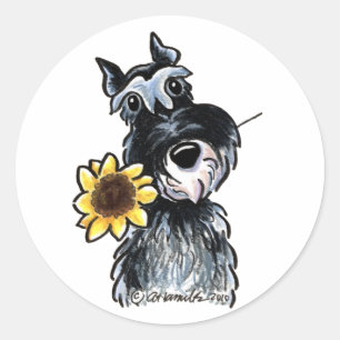 Pegatina Redonda Sunny Schnauzer Classic