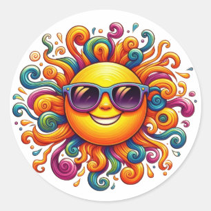Pegatina Redonda Sunny Smiles