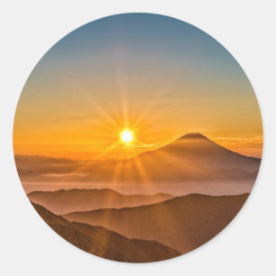 Pegatina Redonda Sunrise