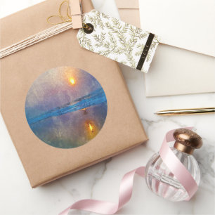 Pegatina Redonda Sunrise costera moody