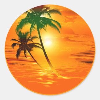 Pegatina Redonda Sunrise Sun Travel