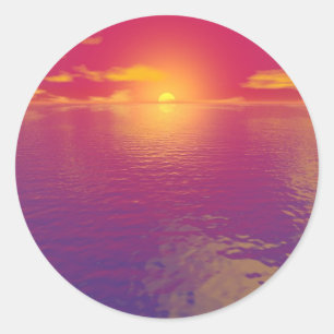 Pegatina Redonda Sunrise Sunset